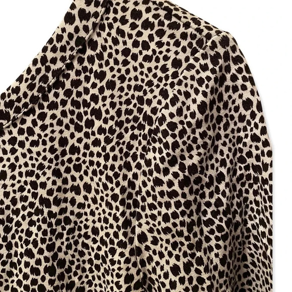 JONES NEW YORK COLLECTION EUC WOMENS LEOPARD TOP SHIRT SUMMER TOPS BLOUSE SIZE L - Picture 4 of 5